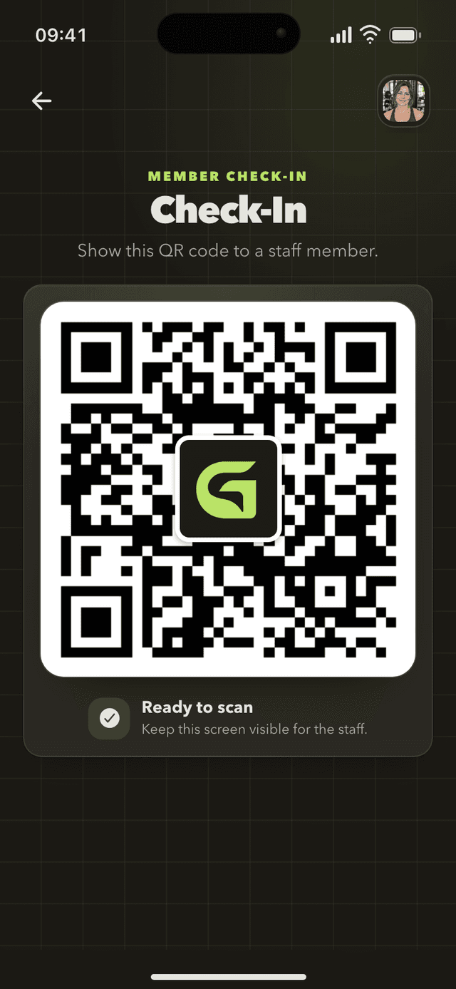QR check-in in the member app